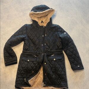DKNY Black Quilted Kids Puffer Coat